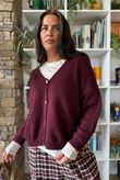 Oliver Knit Cardigan Burgundy